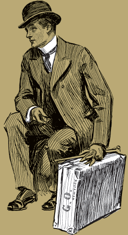 Illustration of a well-dressed businessman holding a briefcase