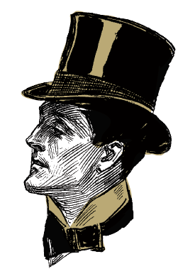 Illustration of a man wearing a top hat